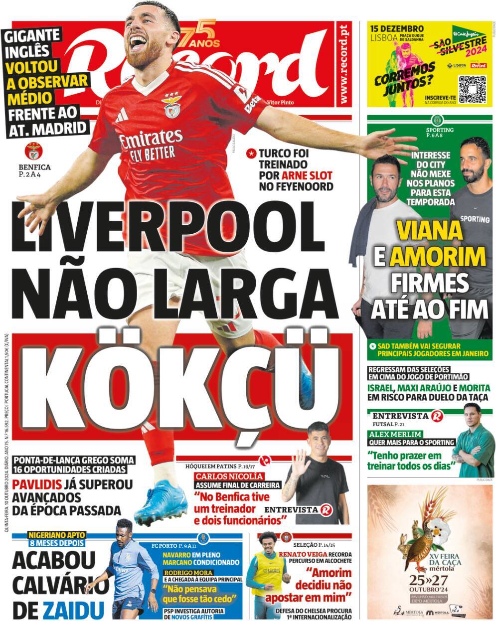 Record: Capa da Edi&ccedil;&atilde;o de quinta-feira, 10 de outubro 2024