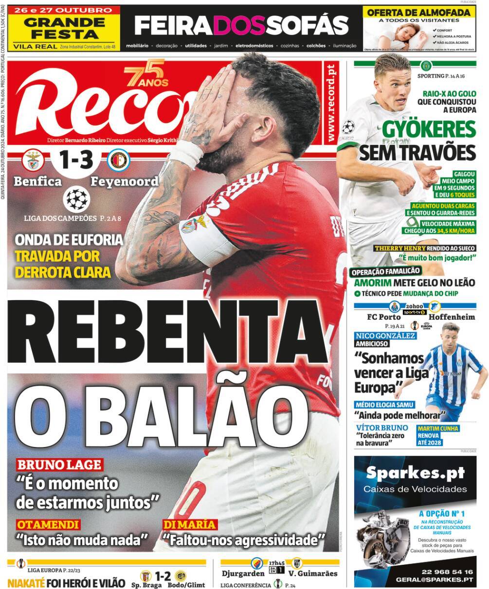 Record: Capa da Edi&ccedil;&atilde;o de quinta-feira, 24 de outubro 2024