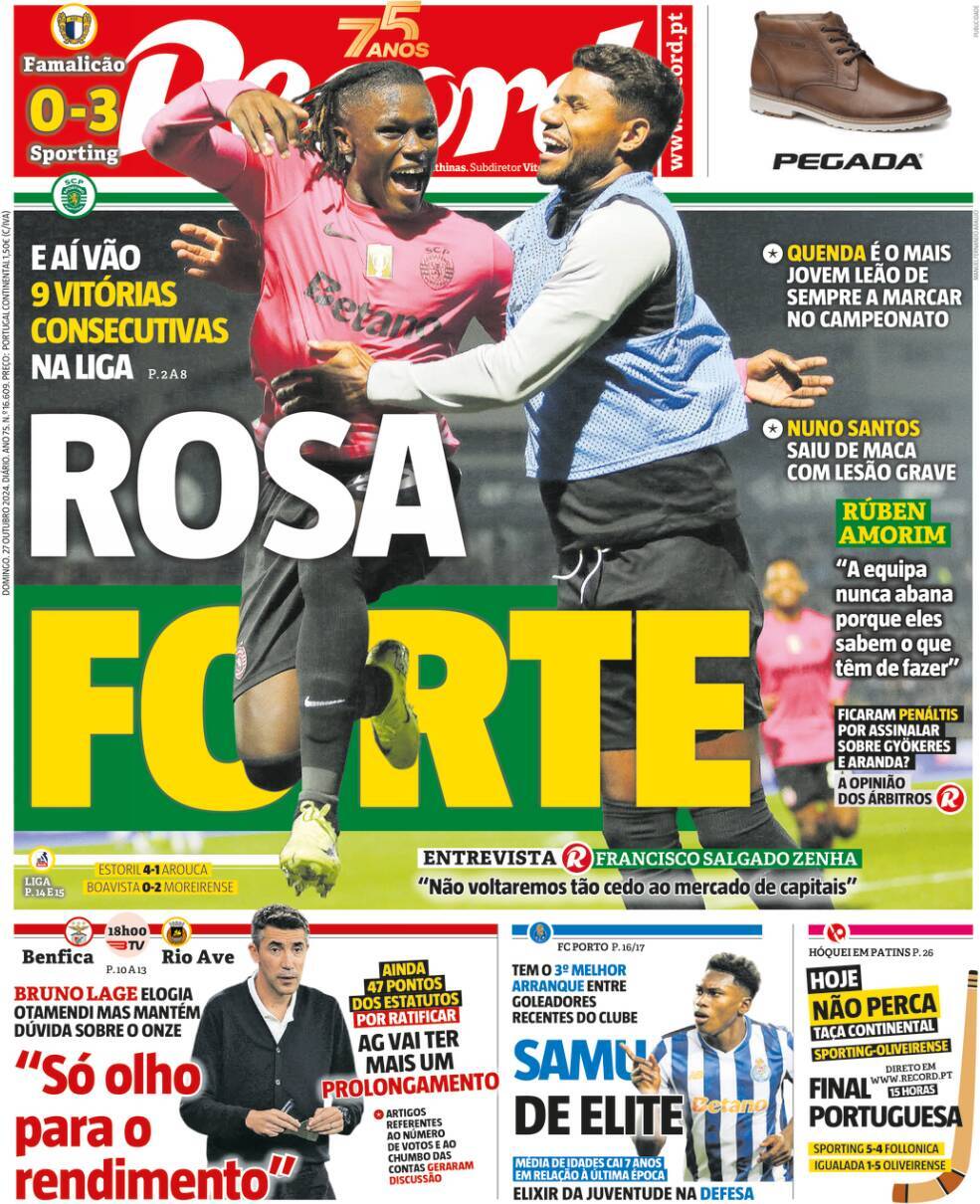 Record: Capa da Edi&ccedil;&atilde;o de domingo, 27 de outubro 2024