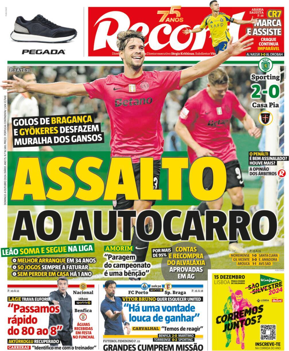 Record: Capa da Edi&ccedil;&atilde;o de domingo, 06 de outubro 2024