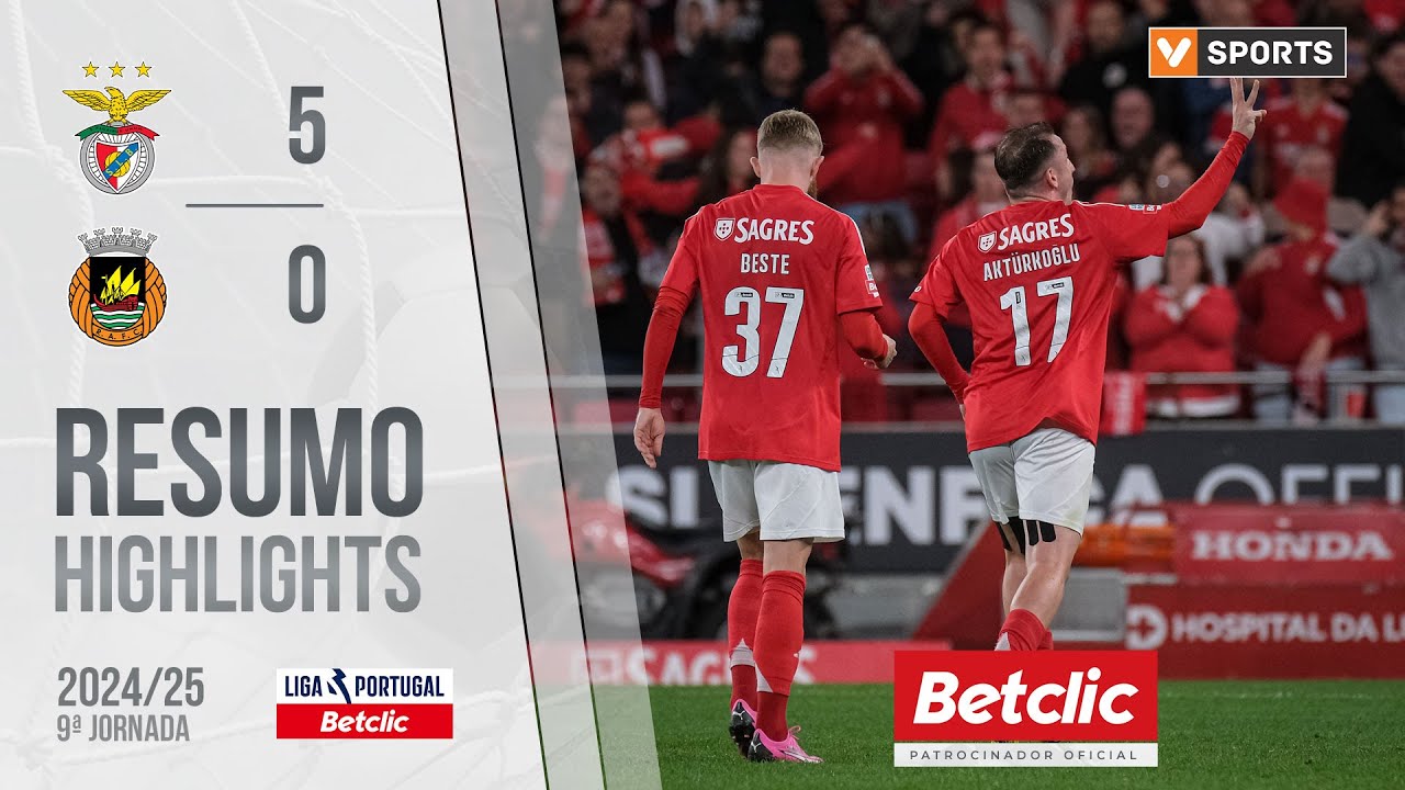 Resumo: Benfica 5-0 Rio Ave (Liga 24/25 #9)