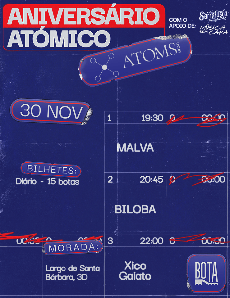 Anivers&aacute;rio At&oacute;mico | MALVA, BILOBA, Xico Gaiato