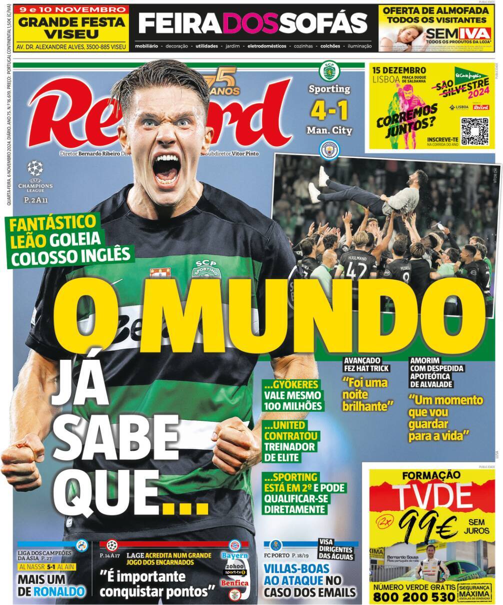 Record: Capa da Edi&ccedil;&atilde;o de quarta-feira, 06 de novembro 2024