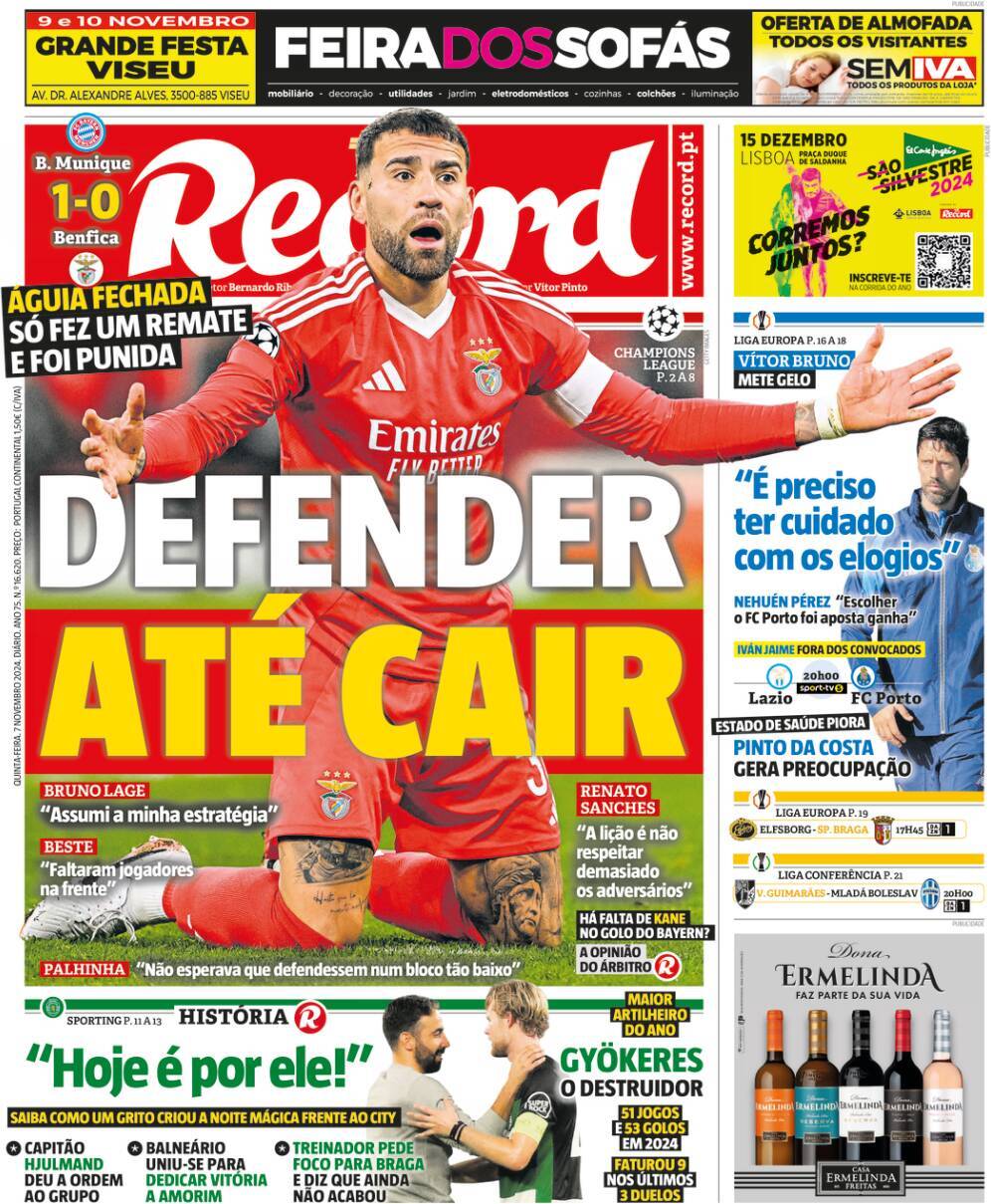 Record: Capa da Edi&ccedil;&atilde;o de quinta-feira, 07 de novembro 2024