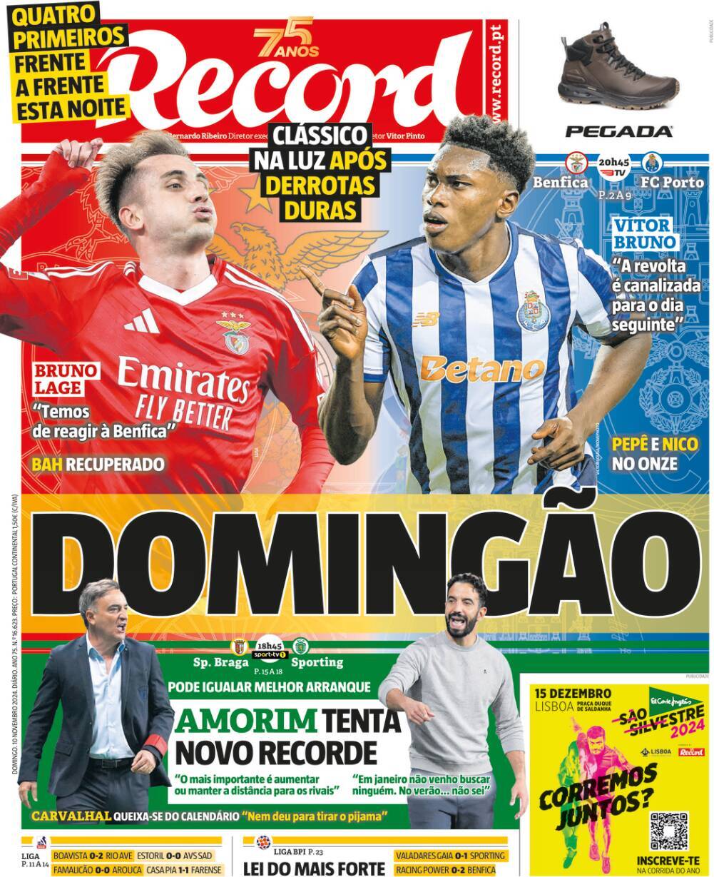 Record: Capa da Edi&ccedil;&atilde;o de domingo, 10 de novembro 2024