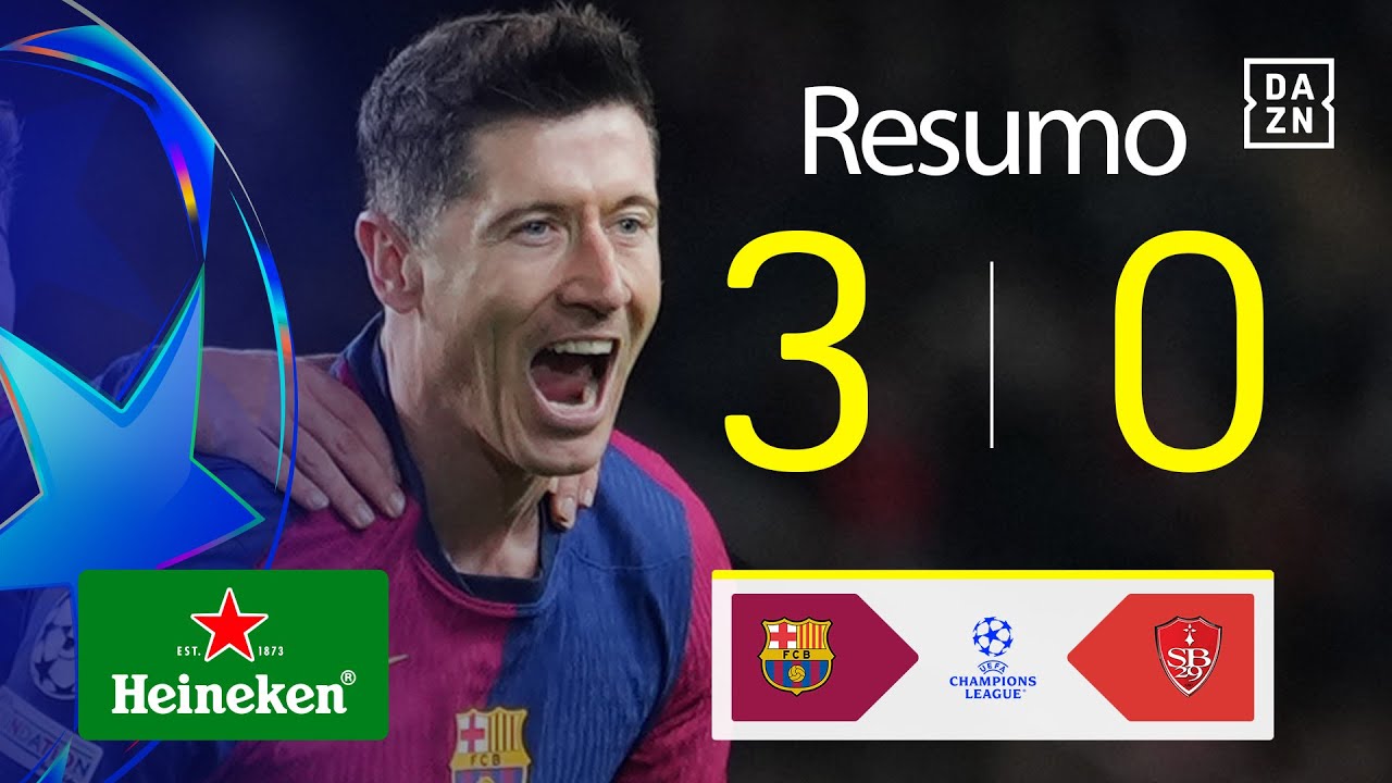 Resumo | Barcelona 3-0 Brest | Champions League 24/25