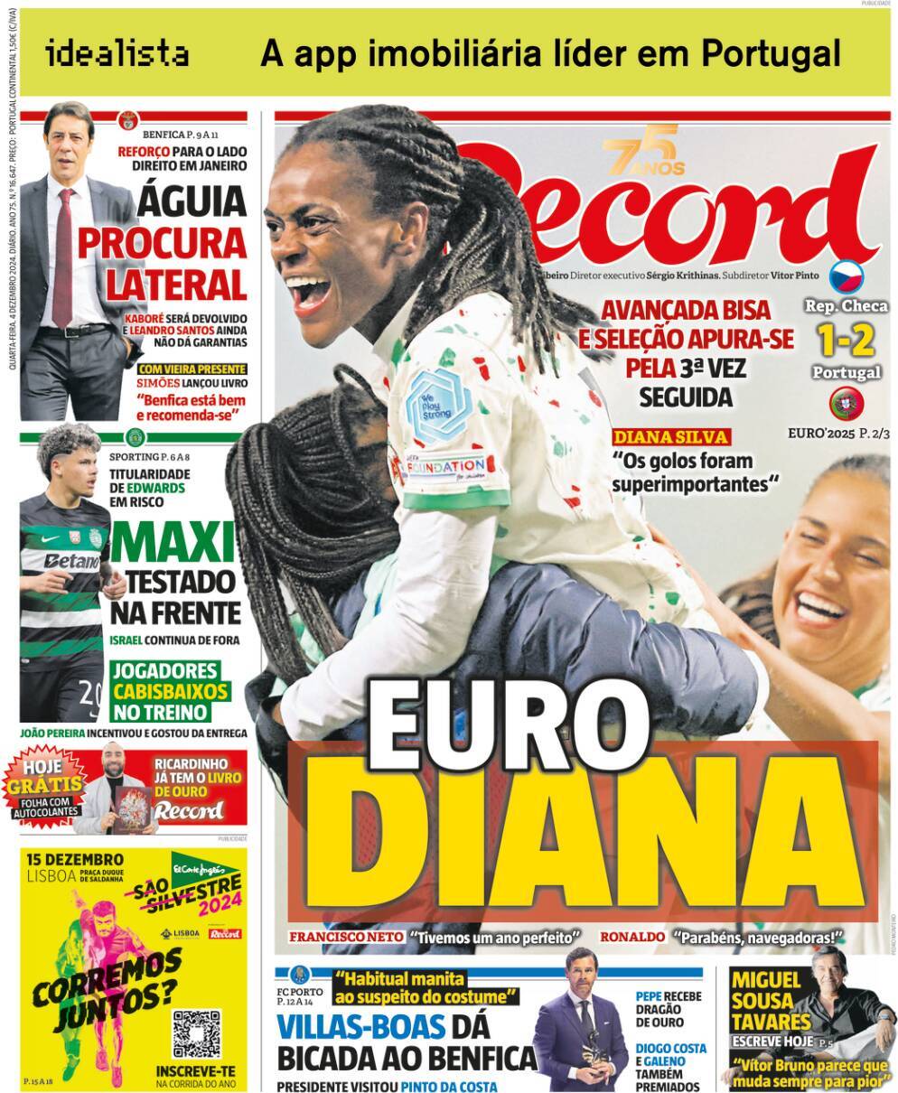 Record: Capa da Edi&ccedil;&atilde;o de quarta-feira, 04 de dezembro 2024