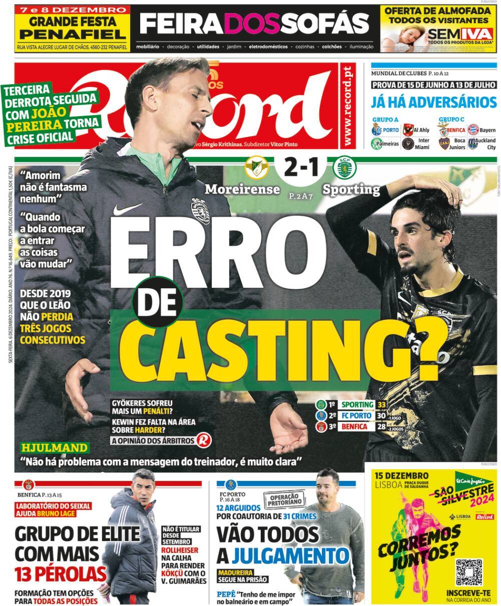 Record: Capa da Edi&ccedil;&atilde;o de sexta-feira, 06 de dezembro 2024