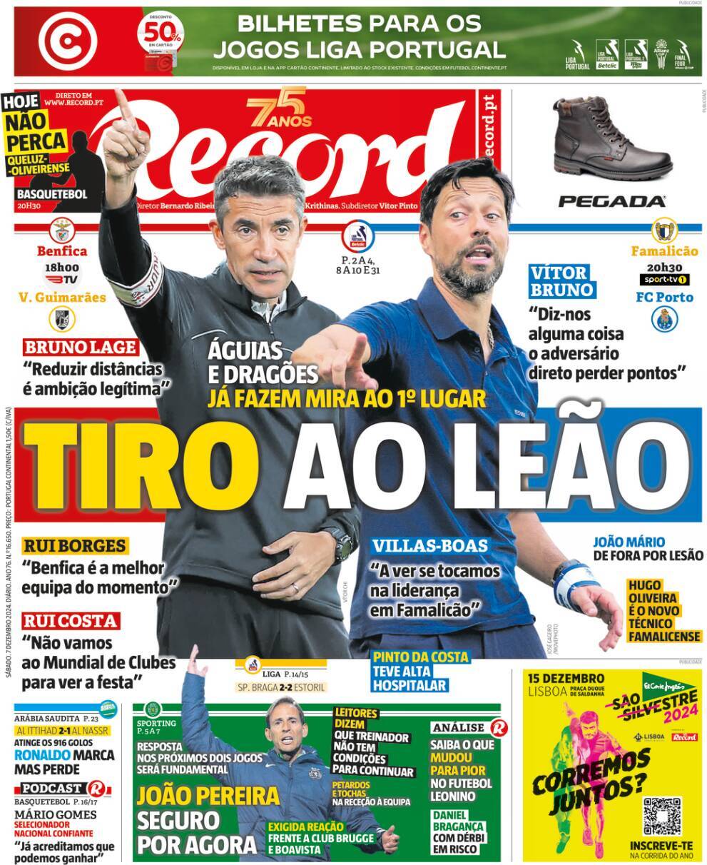 Record: Capa da Edi&ccedil;&atilde;o de s&aacute;bado, 07 de dezembro 2024