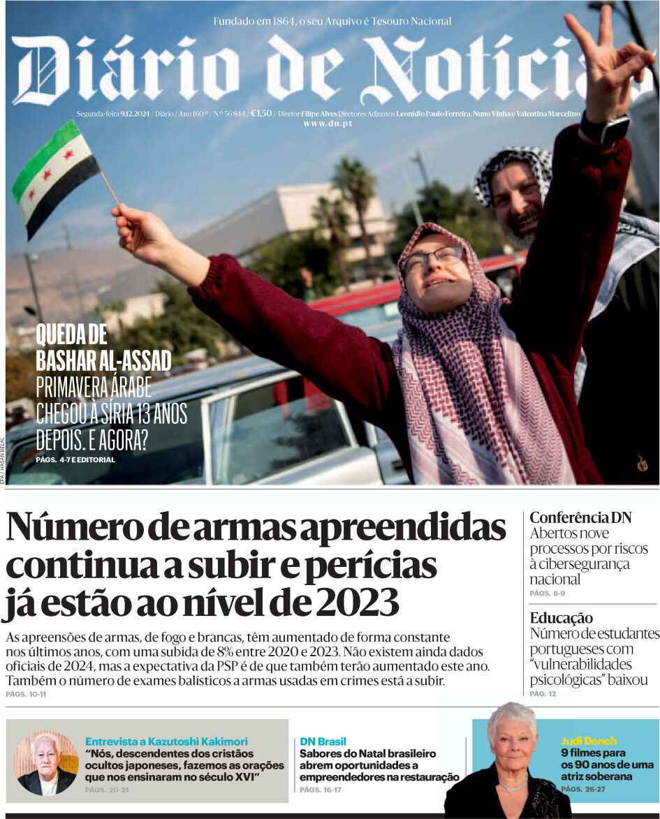 Di&aacute;rio de Not&iacute;cias: Capa da Edi&ccedil;&atilde;o de segunda-feira, 09 de dezembro 2024