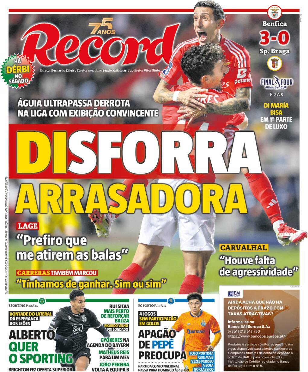Record: Capa da Edi&ccedil;&atilde;o de quinta-feira, 09 de janeiro 2025