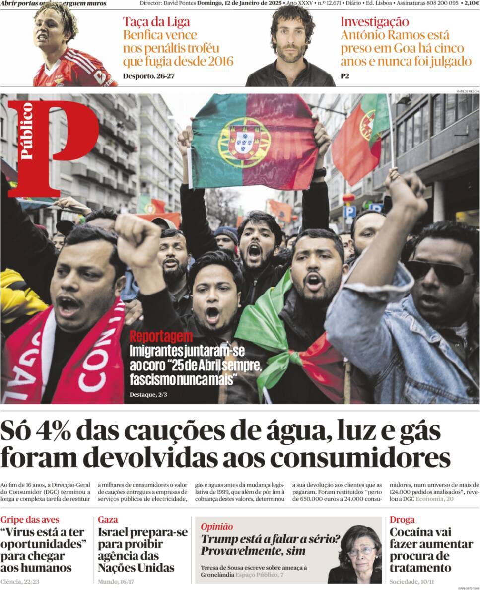 Record: Capa da Edi&ccedil;&atilde;o de domingo, 12 de janeiro 2025