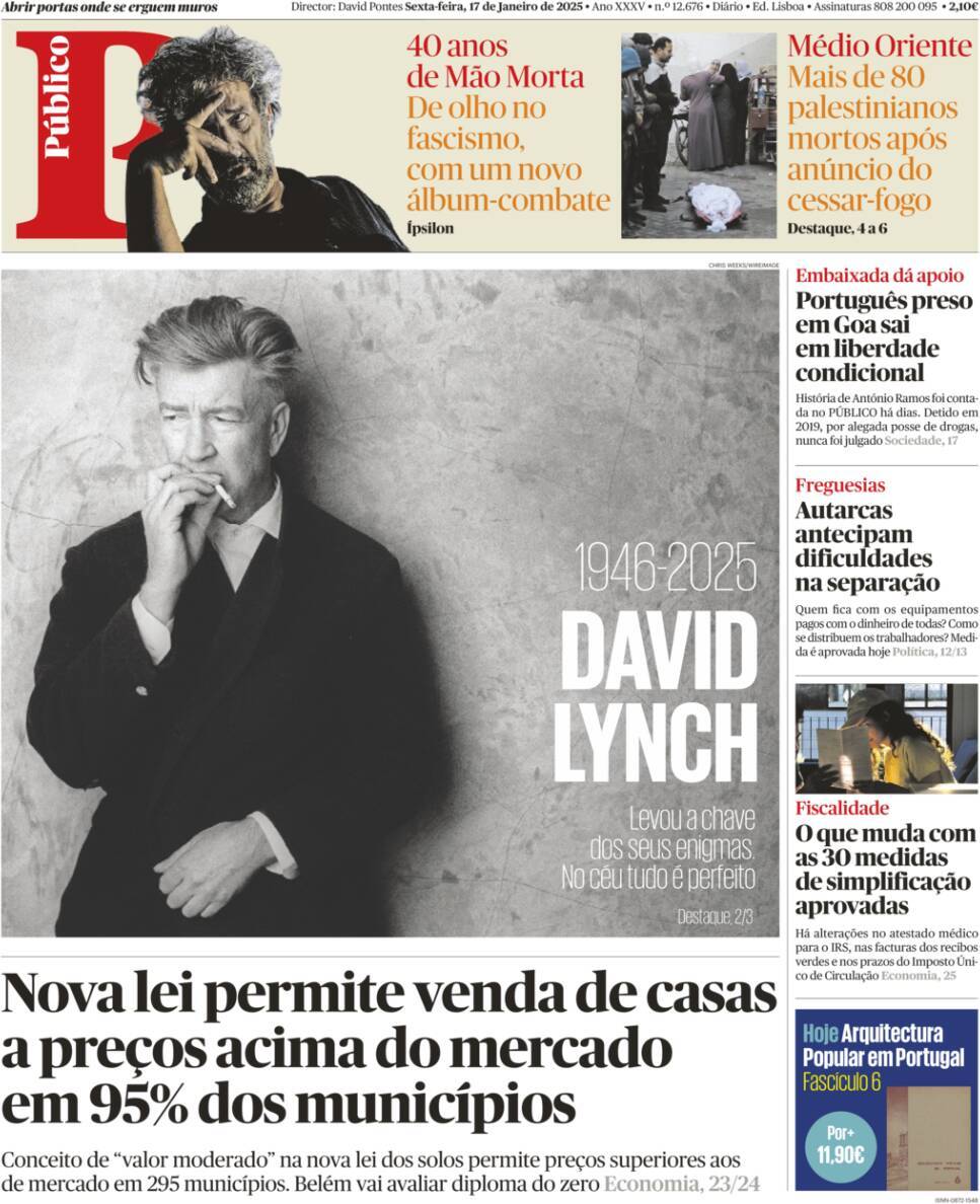 Record: Capa da Edi&ccedil;&atilde;o de sexta-feira, 17 de janeiro 2025