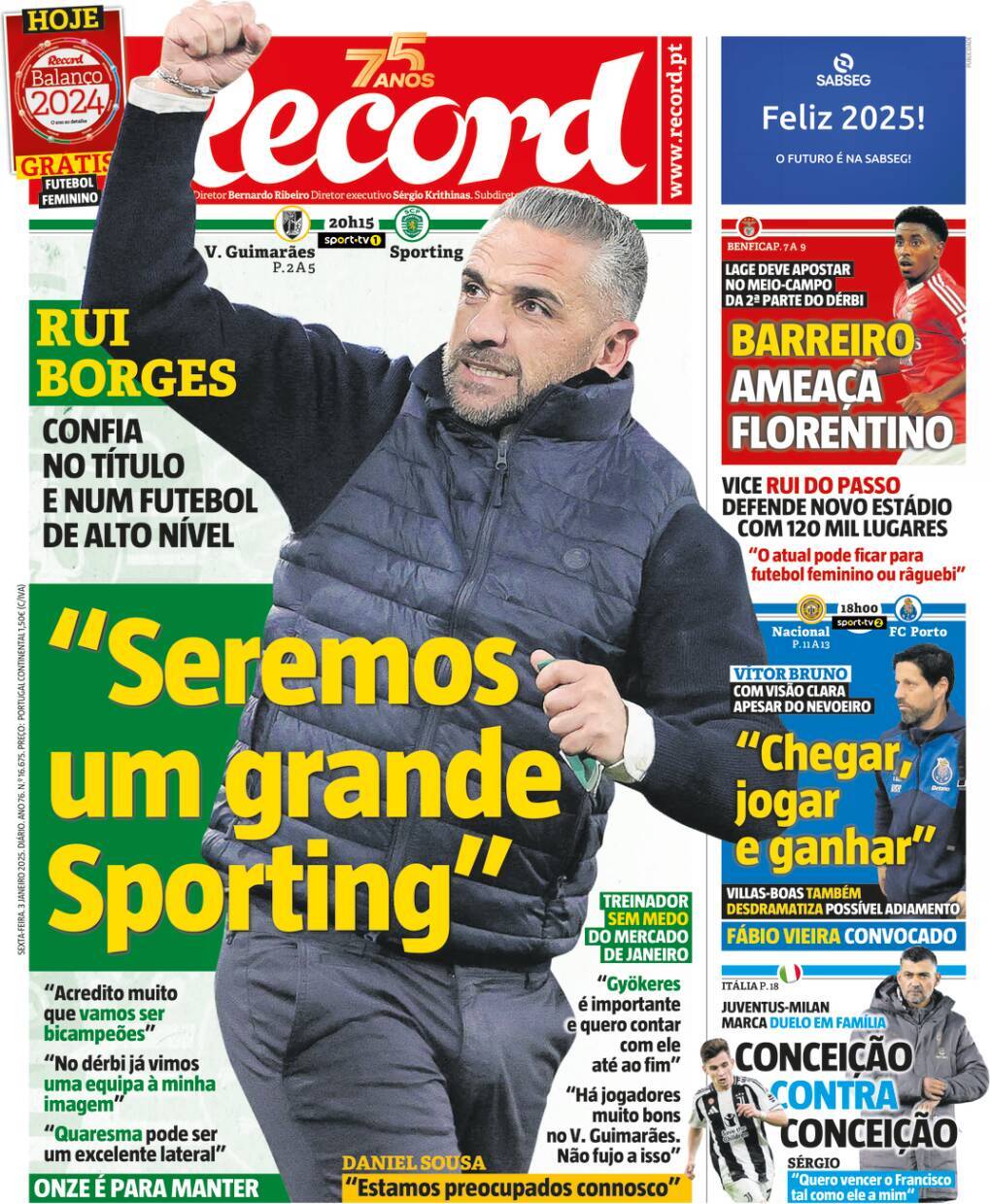Record: Capa da Edi&ccedil;&atilde;o de sexta-feira, 03 de janeiro 2025