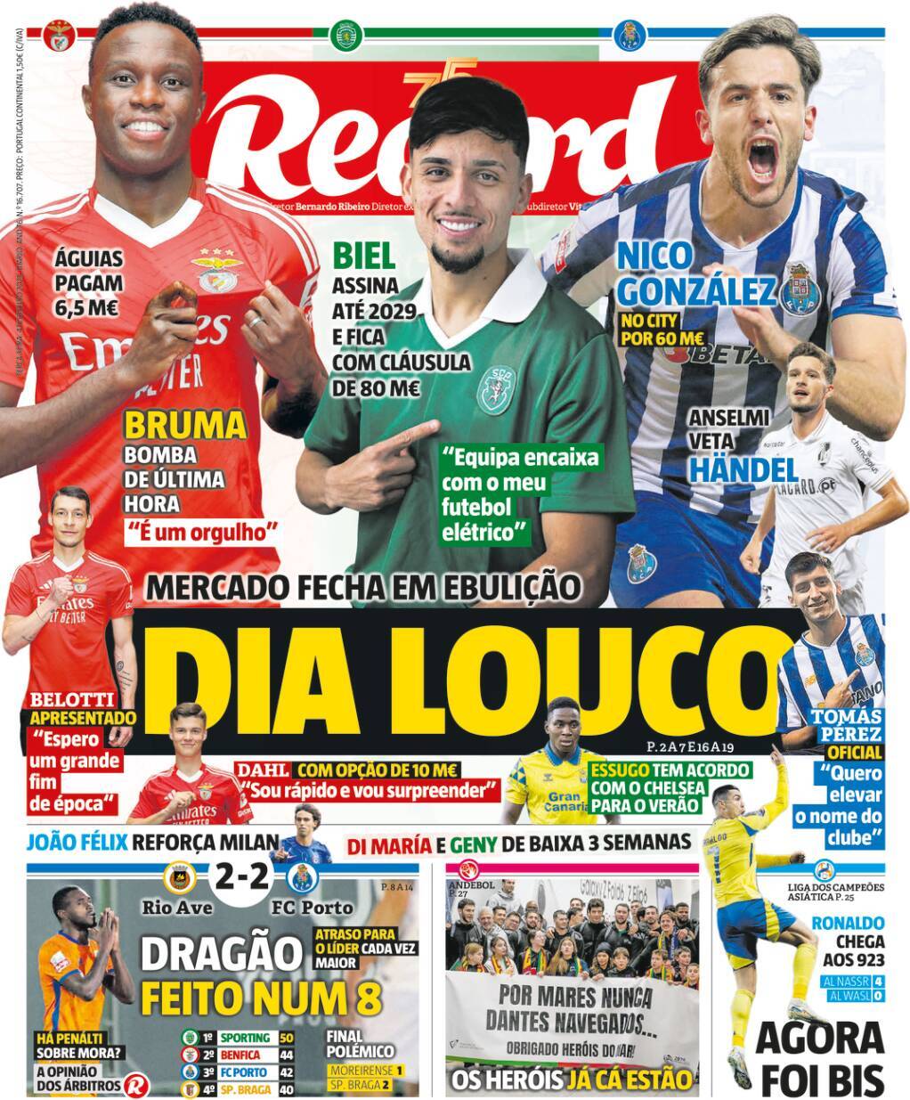 Record: Capa da Edi&ccedil;&atilde;o de ter&ccedil;a-feira, 04 de fevereiro 2025