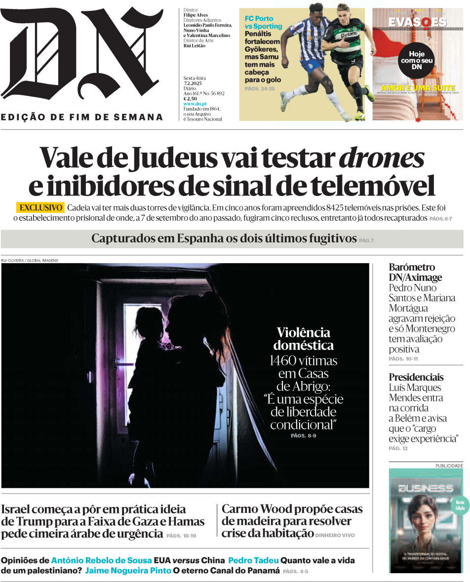 Di&aacute;rio de Not&iacute;cias: Capa da Edi&ccedil;&atilde;o de sexta-feira, 07 de fevereiro 2025