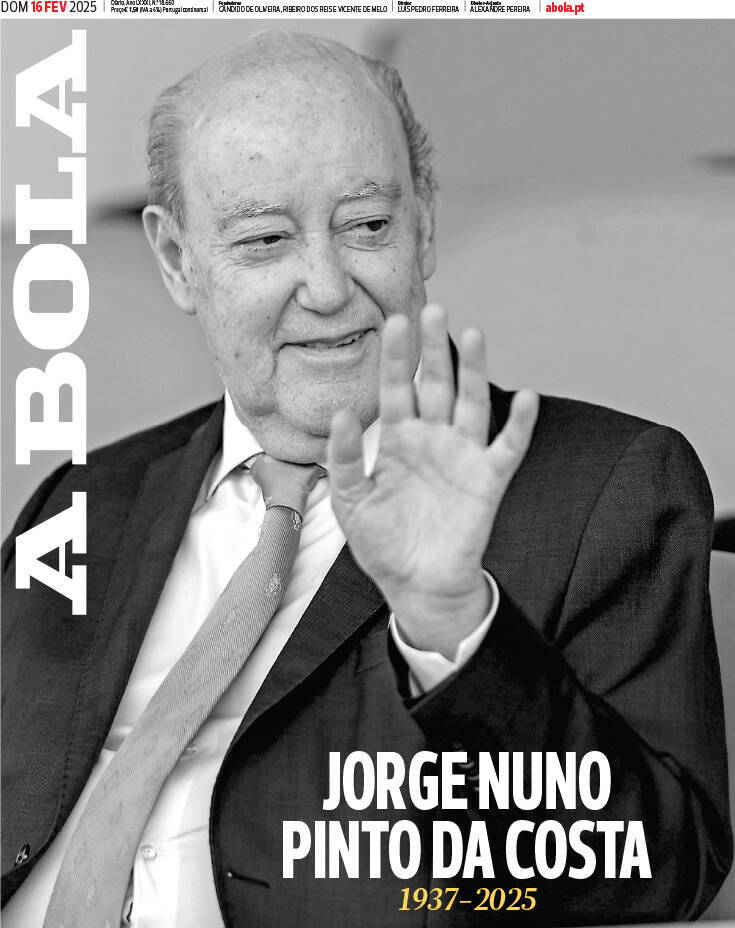 A Bola: Capa da Edi&ccedil;&atilde;o de domingo, 16 de fevereiro 2025