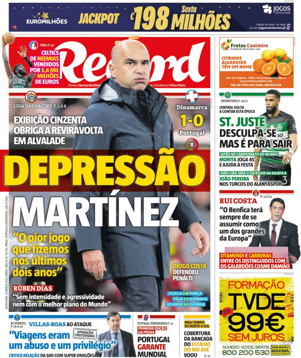 Record: Capa da Edi&ccedil;&atilde;o de sexta-feira, 21 de mar&ccedil;o 2025