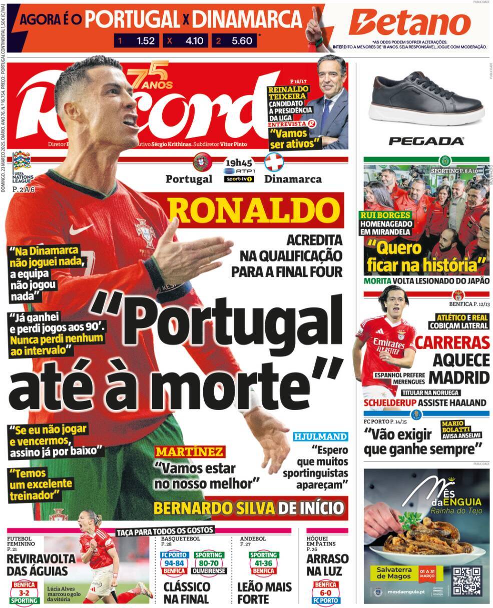 Record: Capa da Edi&ccedil;&atilde;o de domingo, 23 de mar&ccedil;o 2025