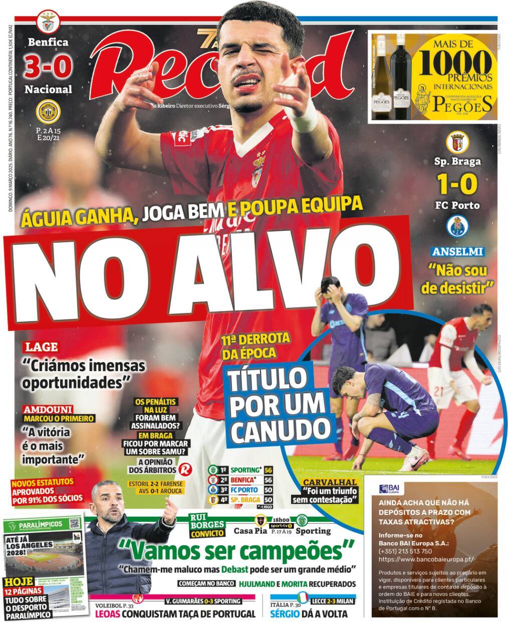 Record: Capa da Edi&ccedil;&atilde;o de domingo, 09 de mar&ccedil;o 2025