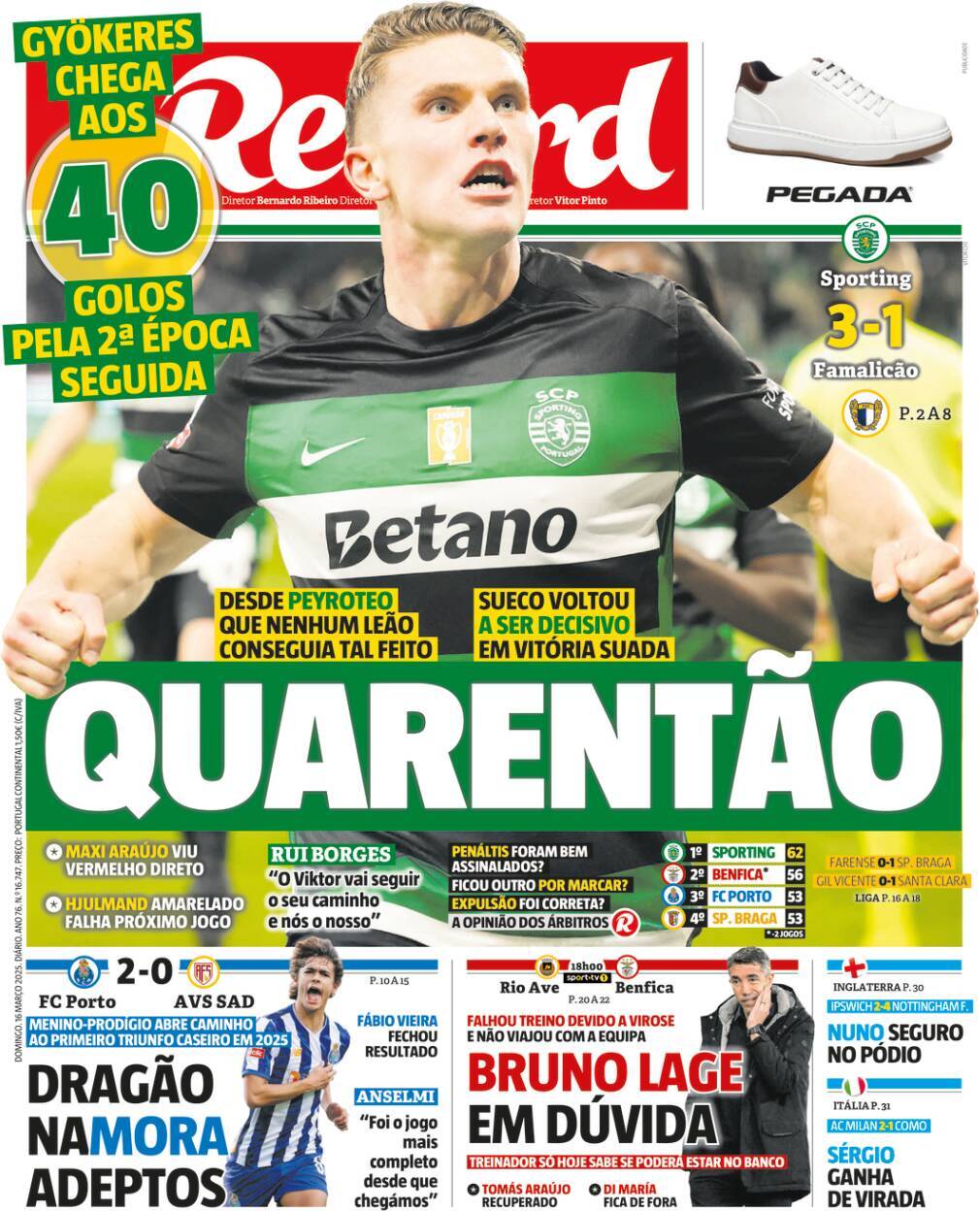 Record: Capa da Edi&ccedil;&atilde;o de domingo, 16 de mar&ccedil;o 2025