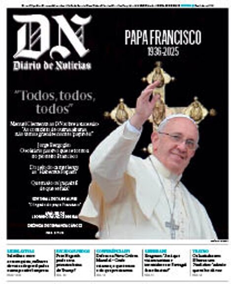 Di&aacute;rio de Not&iacute;cias: Capa da Edi&ccedil;&atilde;o de ter&ccedil;a-feira, 22 de abril 2025