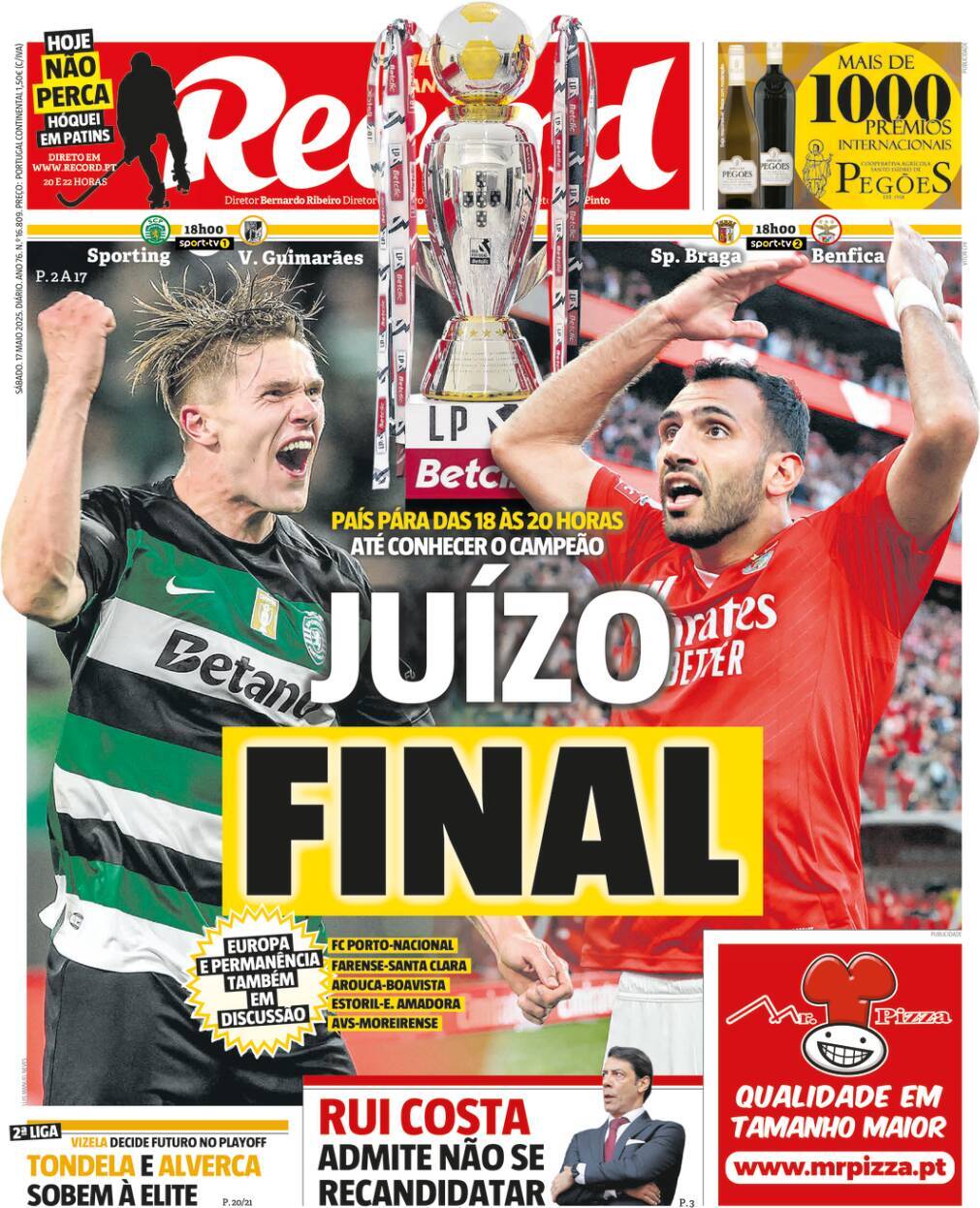 Record: Capa da Edi&ccedil;&atilde;o de s&aacute;bado, 17 de maio 2025