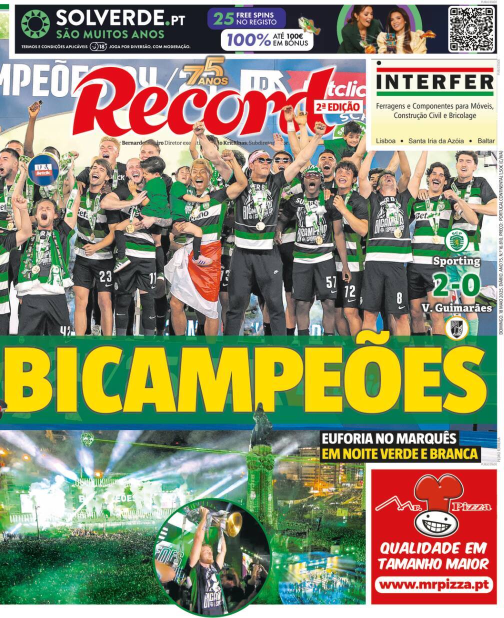 Record: Capa da Edi&ccedil;&atilde;o de domingo, 18 de maio 2025
