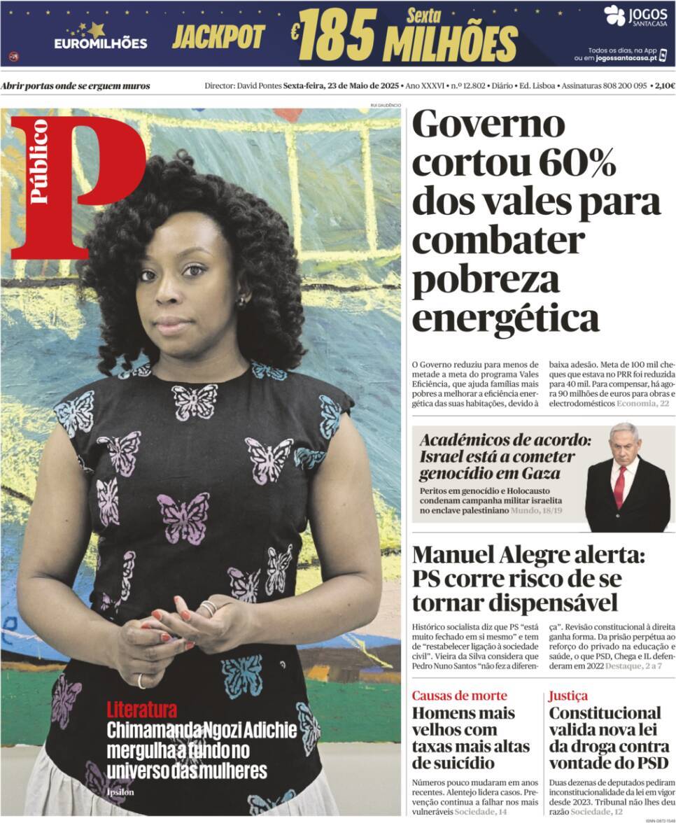 P&uacute;blico: Capa da Edi&ccedil;&atilde;o de sexta-feira, 23 de maio 2025