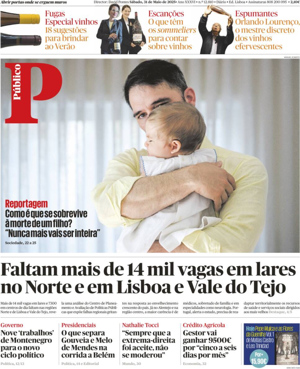 P&uacute;blico: Capa da Edi&ccedil;&atilde;o de s&aacute;bado, 31 de maio 2025