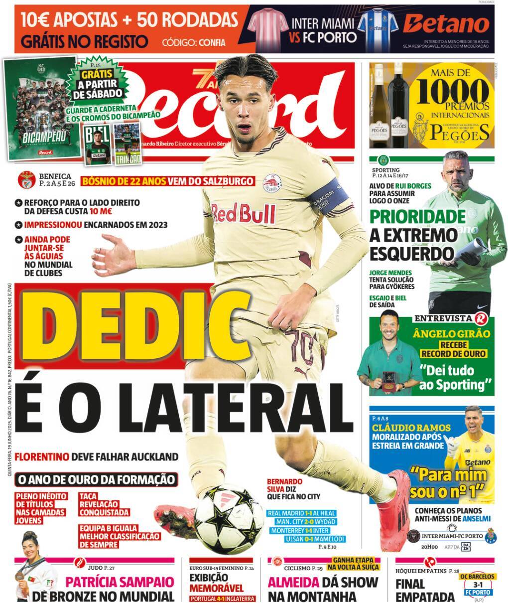 Record: Capa da Edi&ccedil;&atilde;o de quinta-feira, 19 de junho 2025