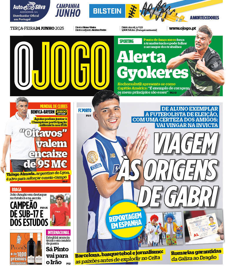 O Jogo: Capa da Edi&ccedil;&atilde;o de ter&ccedil;a-feira, 24 de junho 2025