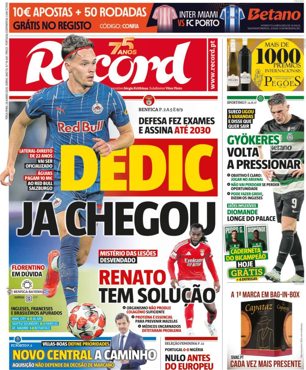 Record: Capa da Edi&ccedil;&atilde;o de ter&ccedil;a-feira, 24 de junho 2025