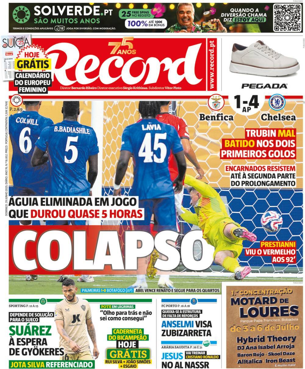 Record: Capa da Edi&ccedil;&atilde;o de domingo, 29 de junho 2025