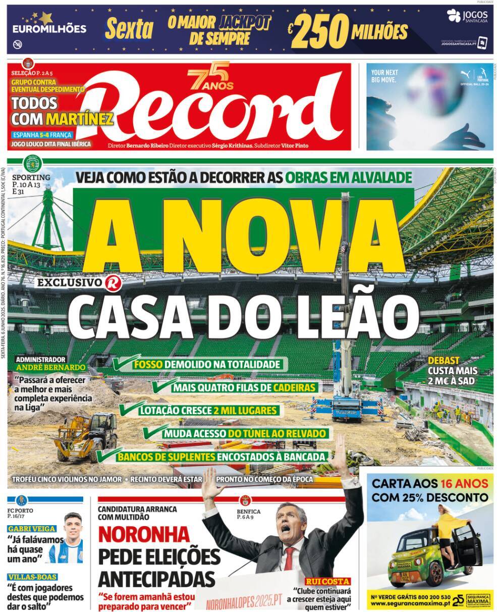 Record: Capa da Edi&ccedil;&atilde;o de sexta-feira, 06 de junho 2025