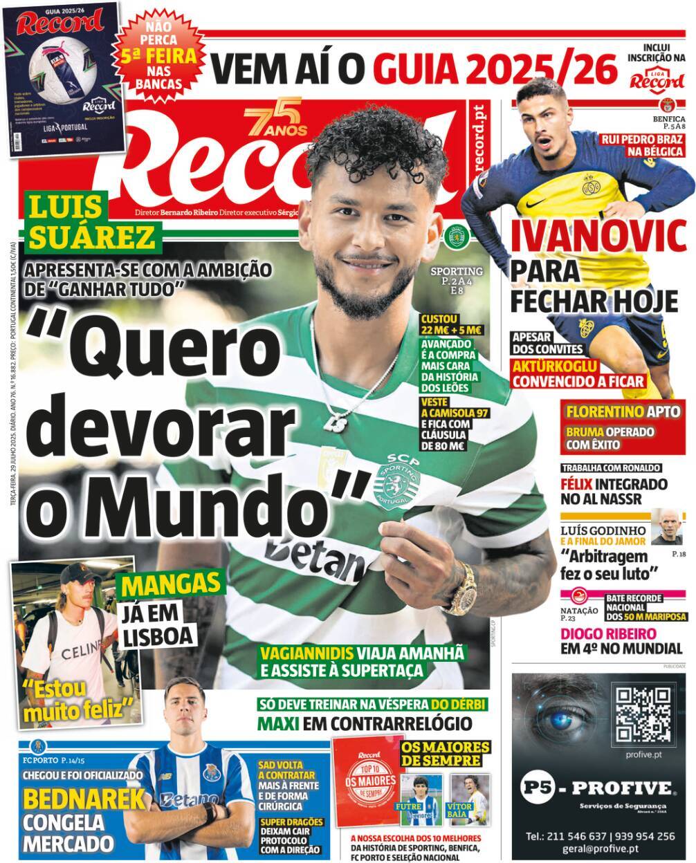 Record: Capa da Edi&ccedil;&atilde;o de ter&ccedil;a-feira, 29 de julho 2025