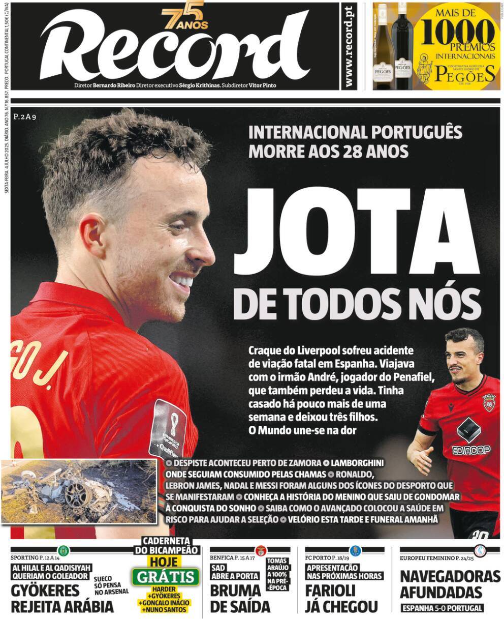 Record: Capa da Edi&ccedil;&atilde;o de sexta-feira, 04 de julho 2025