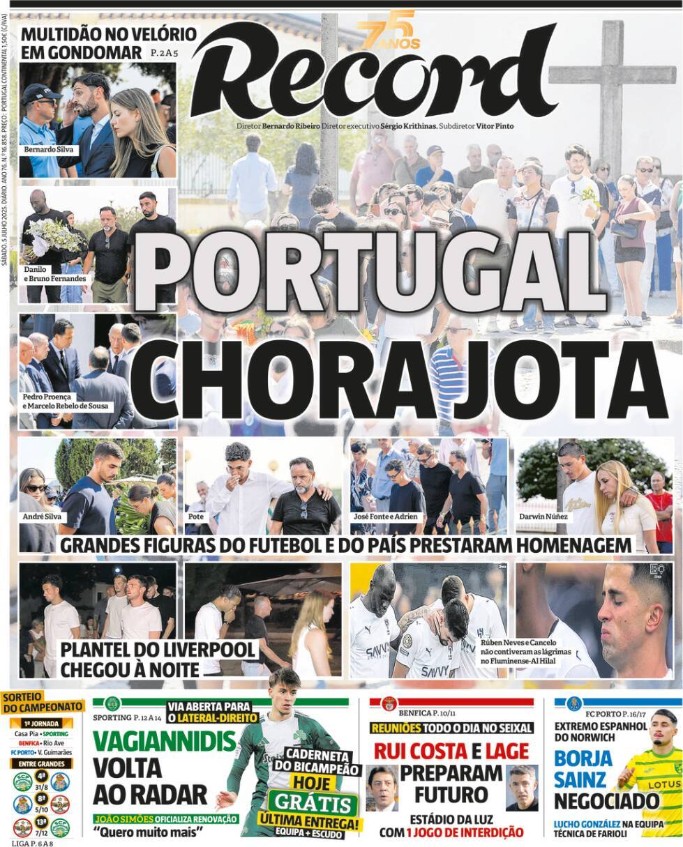 Record: Capa da Edi&ccedil;&atilde;o de s&aacute;bado, 05 de julho 2025