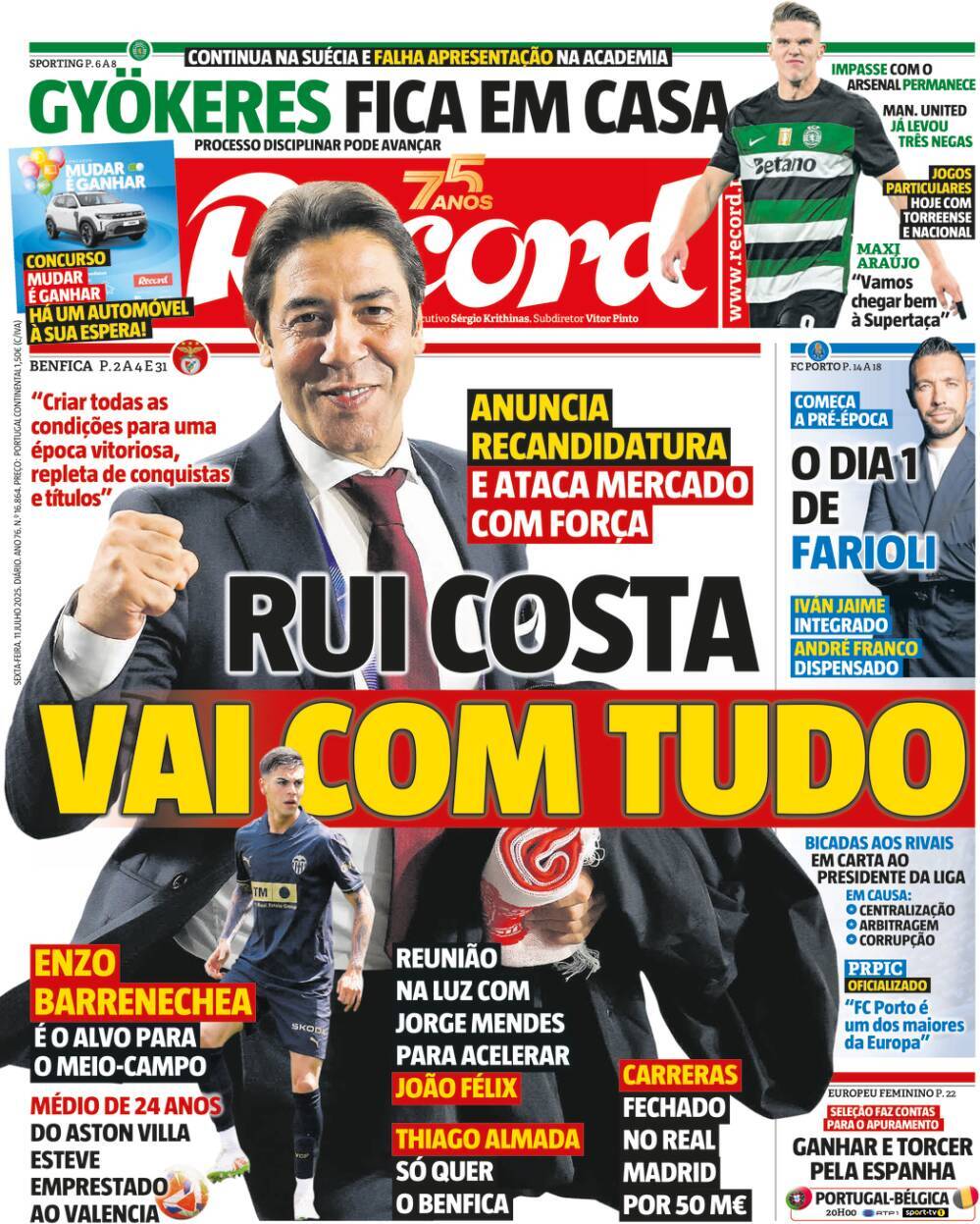 Record: Capa da Edi&ccedil;&atilde;o de sexta-feira, 11 de julho 2025