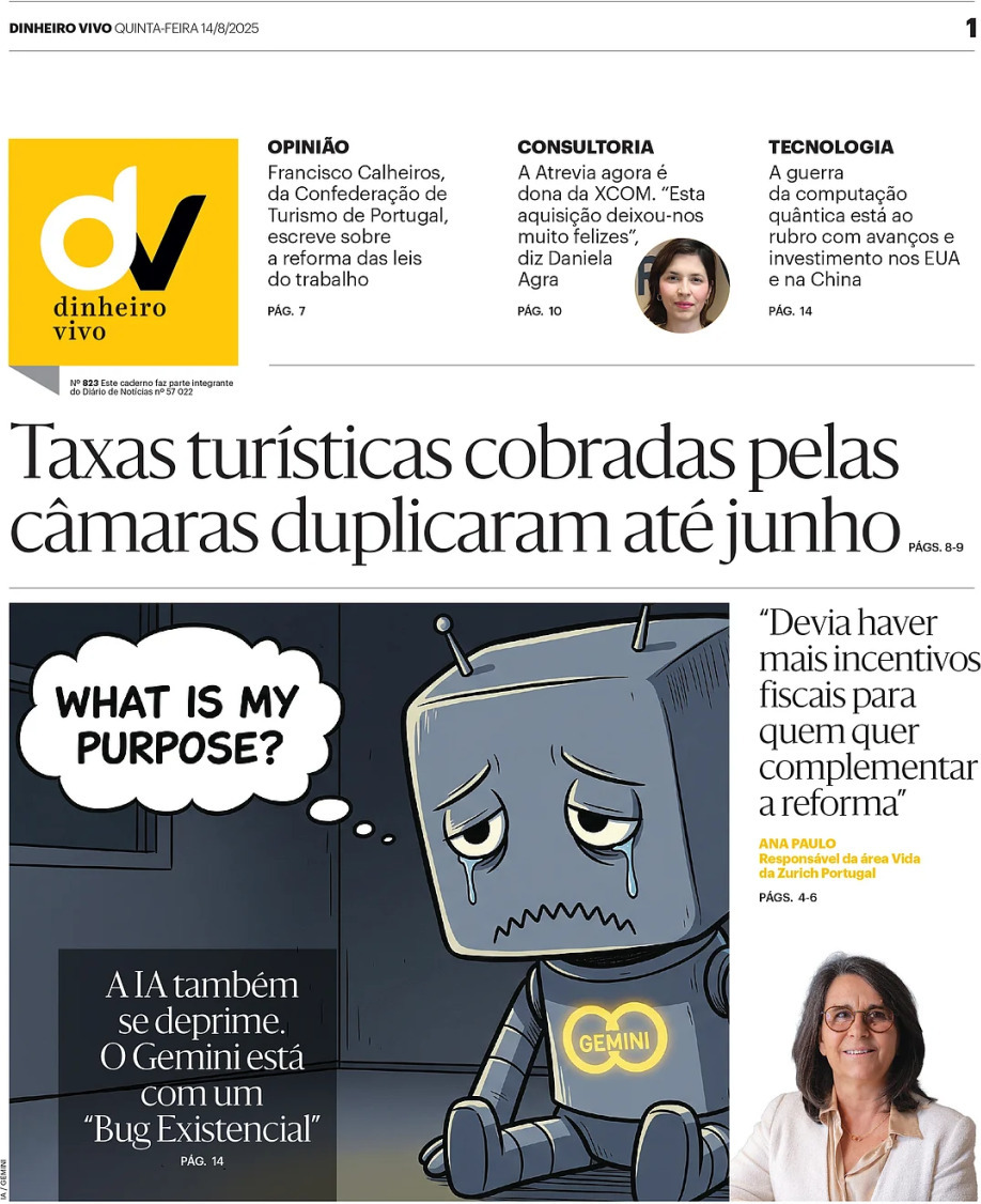Di&aacute;rio de Not&iacute;cias: Capa da Edi&ccedil;&atilde;o de sexta-feira, 15 de agosto 2025