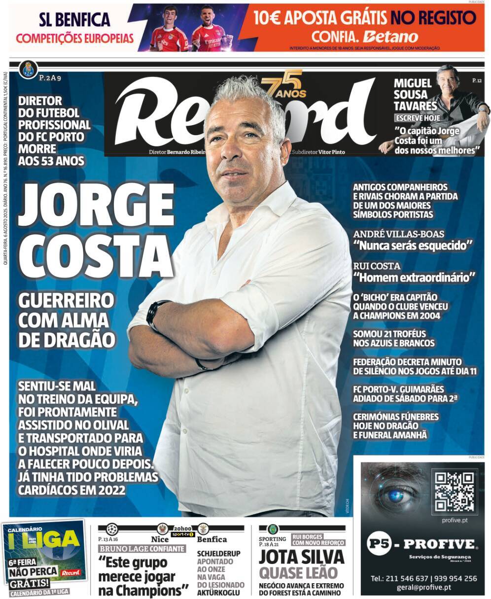 Record: Capa da Edi&ccedil;&atilde;o de quarta-feira, 06 de agosto 2025