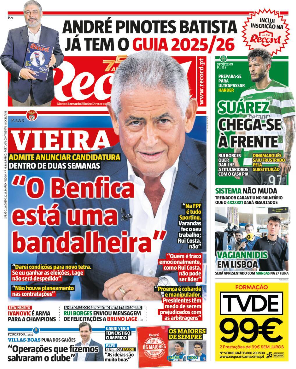 Record: Capa da Edi&ccedil;&atilde;o de s&aacute;bado, 02 de agosto 2025