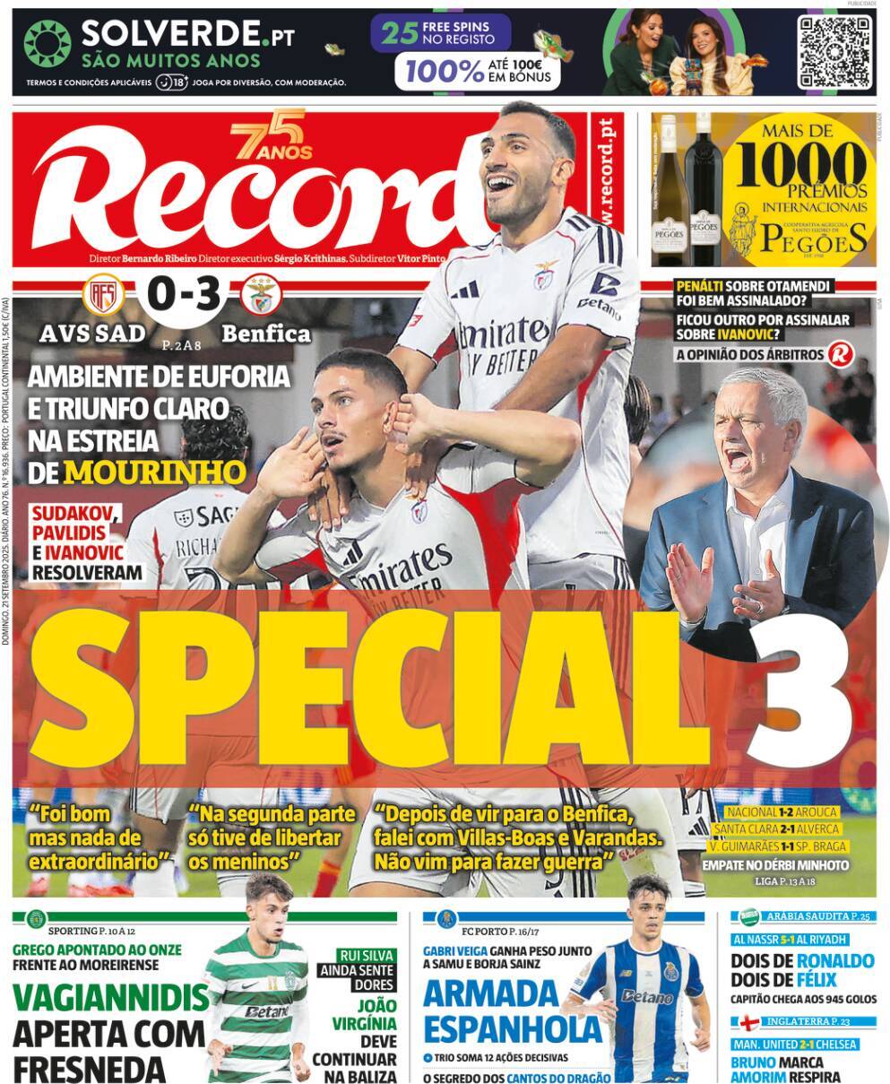 Record: Capa da Edi&ccedil;&atilde;o de domingo, 21 de setembro 2025