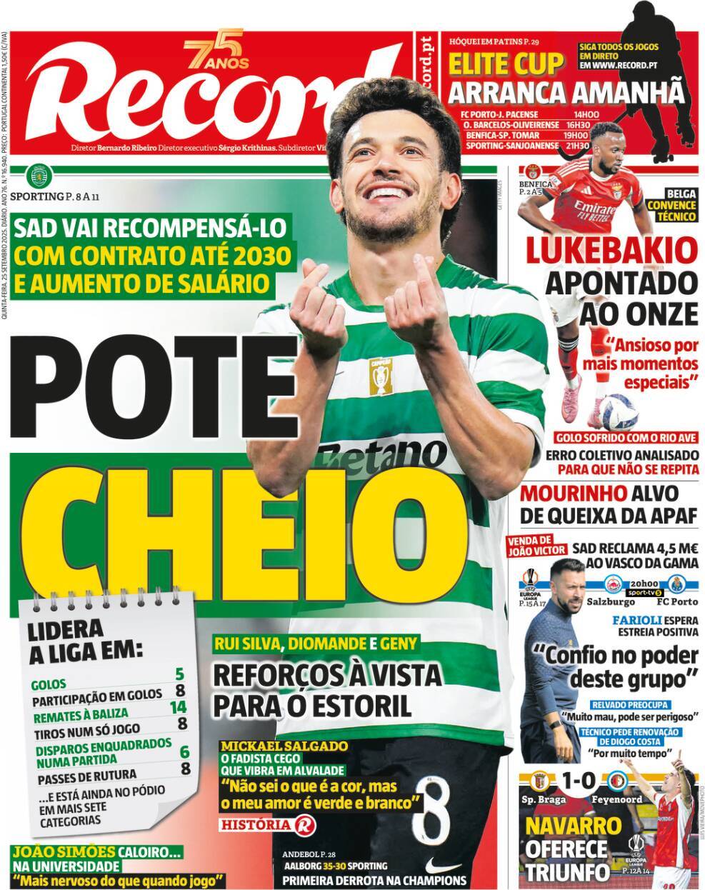 Record: Capa da Edi&ccedil;&atilde;o de quinta-feira, 25 de setembro 2025