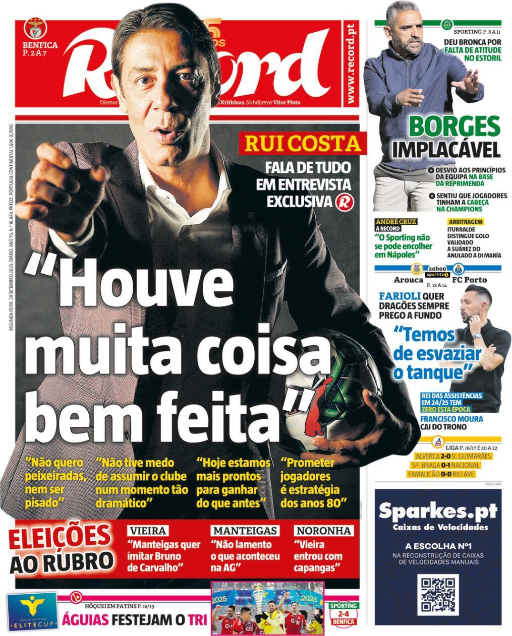 Record: Capa da Edi&ccedil;&atilde;o de segunda-feira, 29 de setembro 2025