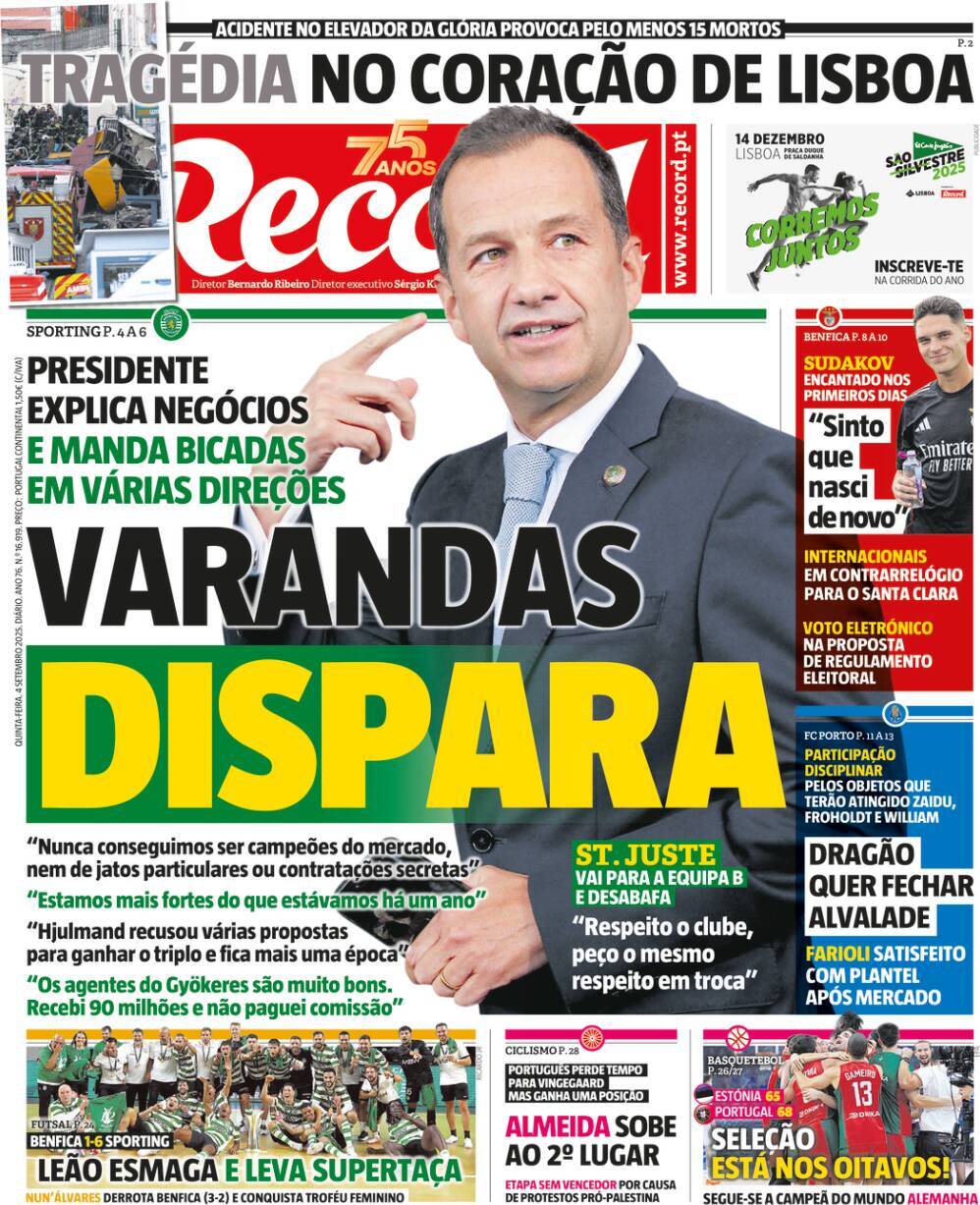 Record: Capa da Edi&ccedil;&atilde;o de quinta-feira, 04 de setembro 2025