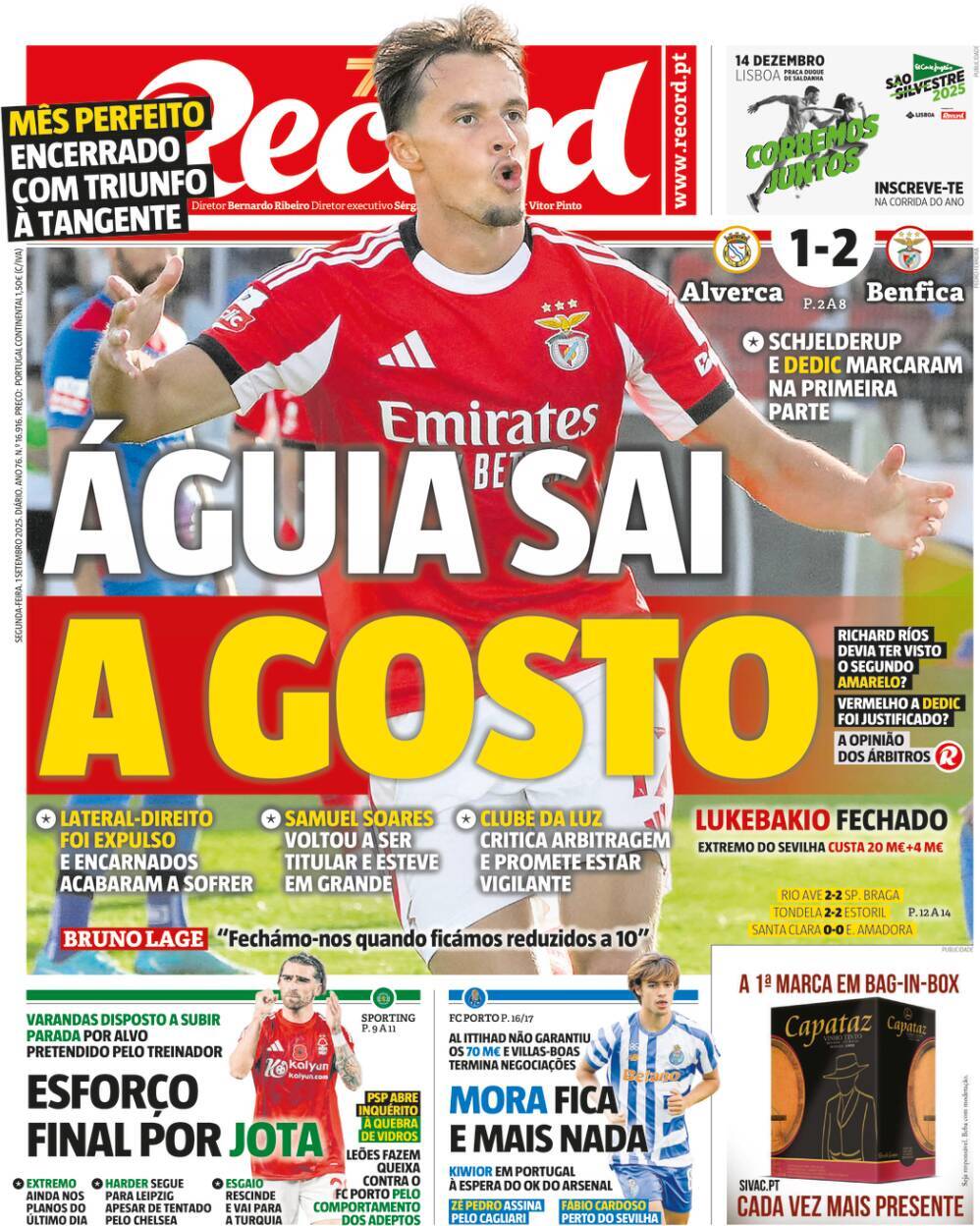 Record: Capa da Edi&ccedil;&atilde;o de segunda-feira, 01 de setembro 2025