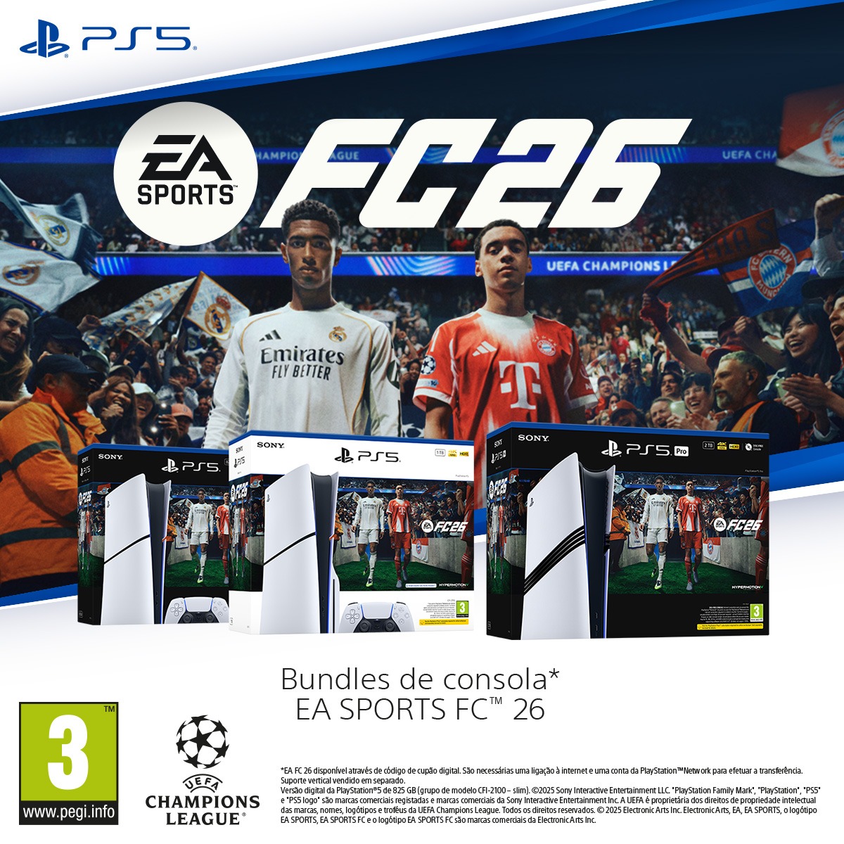 Bundles PlayStation 5 com o EA SPORTS FC 26 j&aacute; dispon&iacute;veis nas lojas