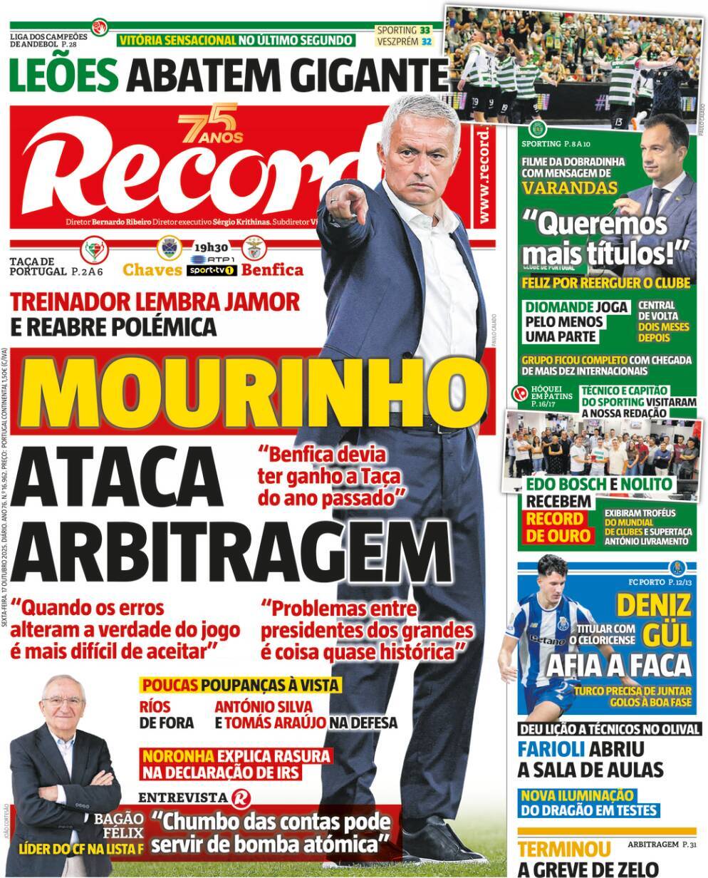 Record: Capa da Edi&ccedil;&atilde;o de sexta-feira, 17 de outubro 2025