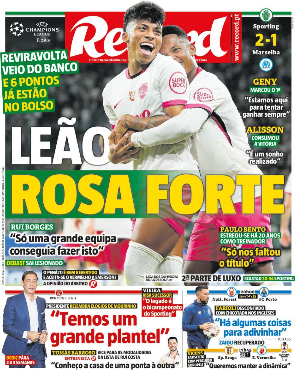 Record: Capa da Edi&ccedil;&atilde;o de quinta-feira, 23 de outubro 2025